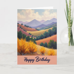Carte d'anniversaire de montagne panoramique