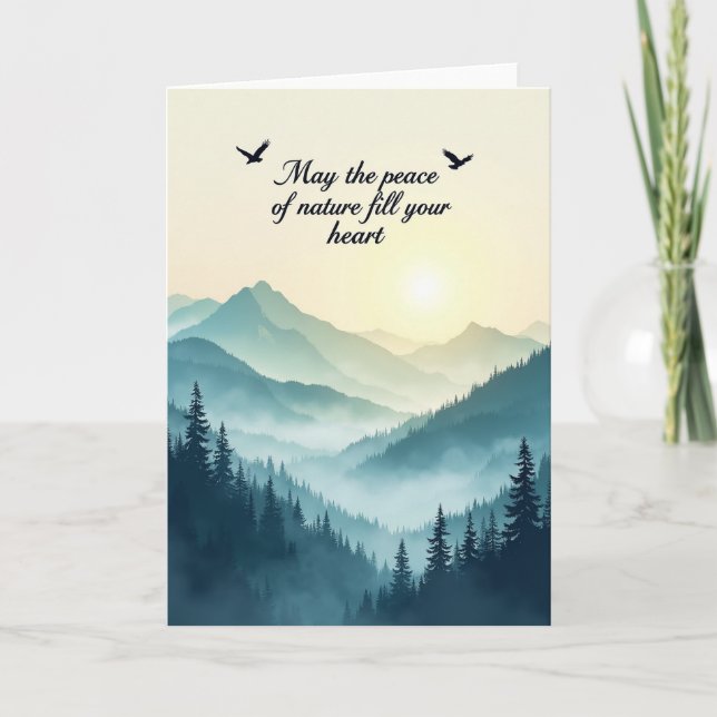 Carte d'anniversaire de montagne sereine (Devant)