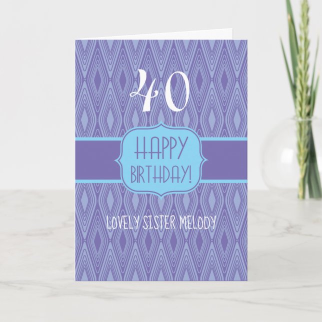 Carte d'anniversaire de motif de losange violet po (Devant)