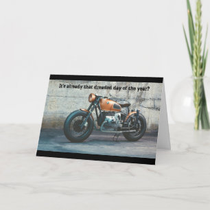 Carte d'anniversaire de moto classique