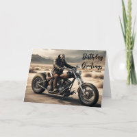 carte d'anniversaire de moto démon
