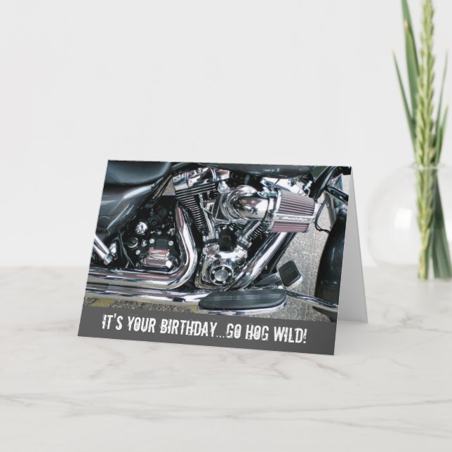 Carte d'anniversaire de moto Harley (Devant)