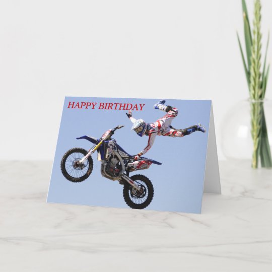 Carte D Anniversaire De Motocross Zazzle Fr