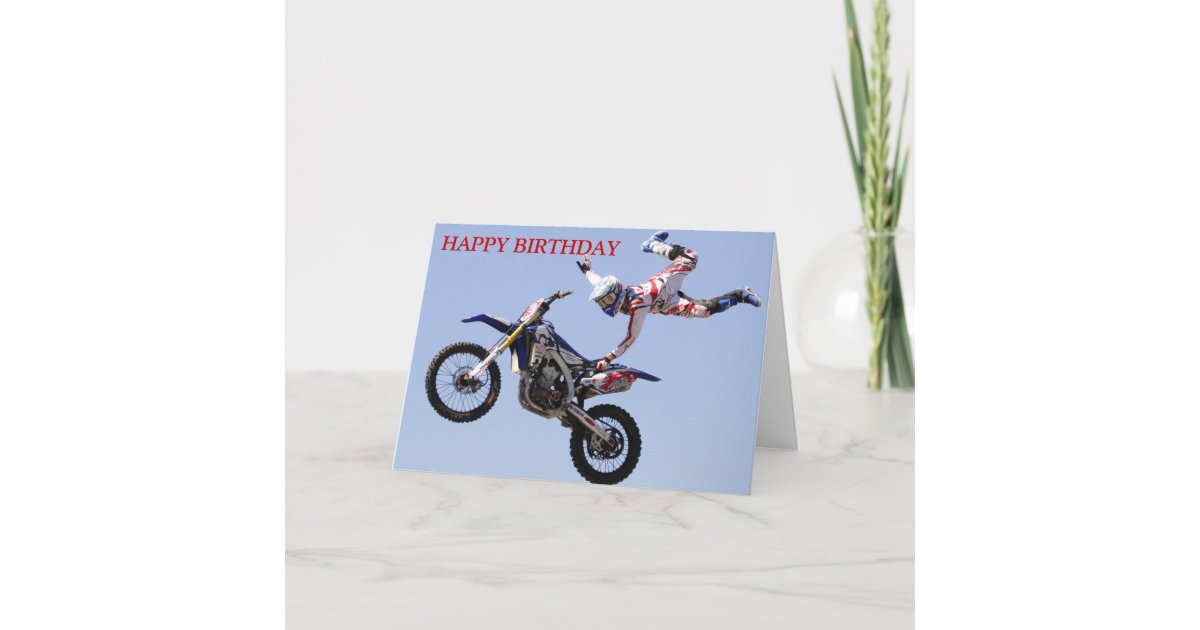 Carte D Anniversaire De Motocross Zazzle Fr