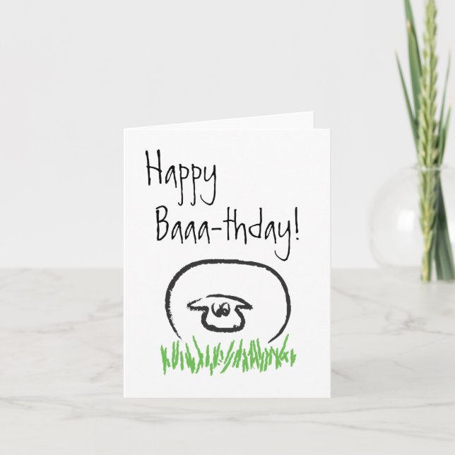 Carte d'anniversaire de mouton (Vierge à l'intérie (Devant)