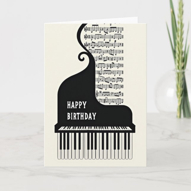 Carte d'anniversaire de musique mélodique (Devant)