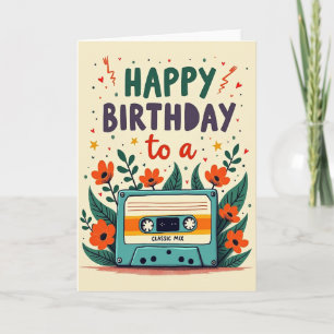 Carte d'anniversaire de musique nostalgique