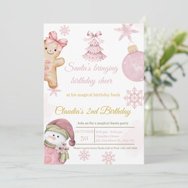 Carte d'anniversaire de Noël mignonne pour enfants (Debout devant)