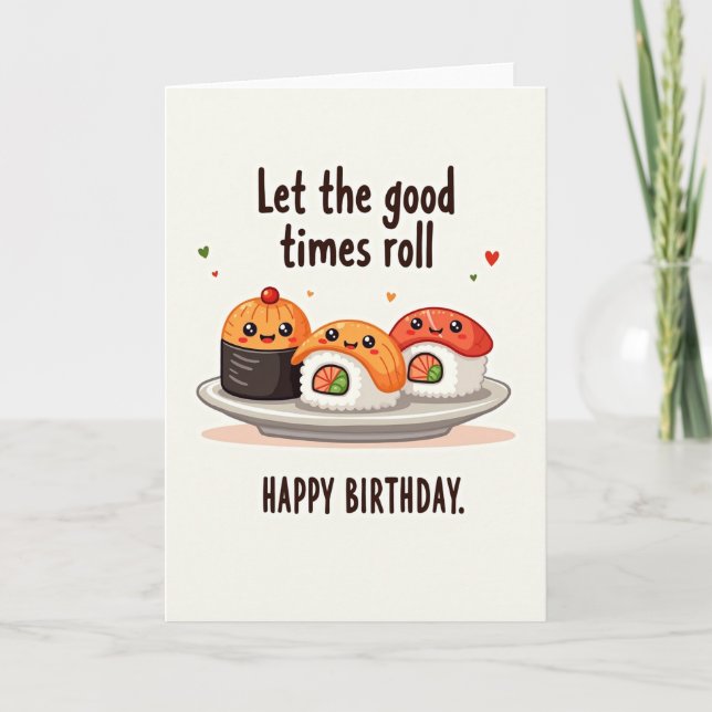 Carte d'anniversaire de nourriture joyeuse (Devant)