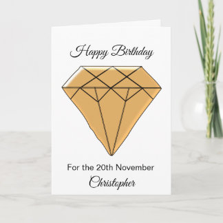 Carte d'anniversaire de novembre - Topaz