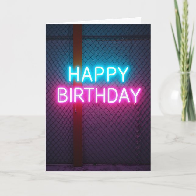 Carte d'anniversaire de nuit urbaine (Devant)