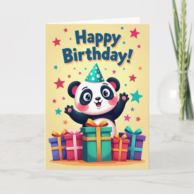 Carte d'anniversaire de ours joyeux (Devant)