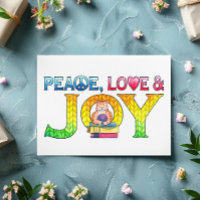 Carte d'anniversaire de paix, d'amour et de joie