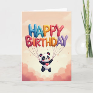 Carte d'anniversaire de panda mignon