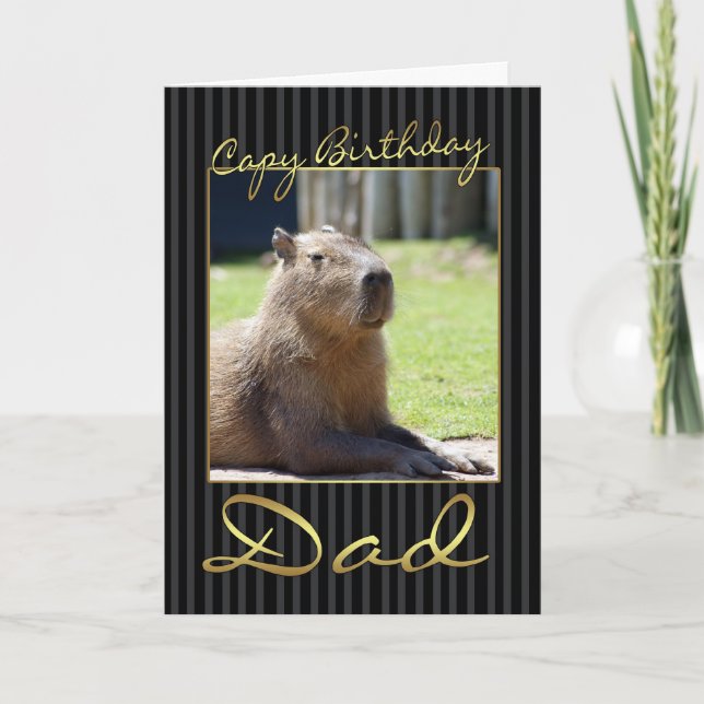 Carte d'anniversaire de papa avec le Capybara (Devant)