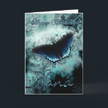 Carte d'anniversaire de papillon de Nana -<br><div class="desc">Carte d'anniversaire de papillon de Nana - carte d'anniversaire bleue de papillon</div>