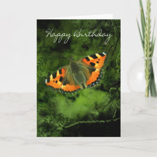 Carte d'anniversaire de papillon - papillon orange