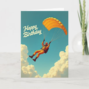Carte d'anniversaire de parachutisme