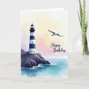 Carte d'anniversaire de paysage marin tranquille