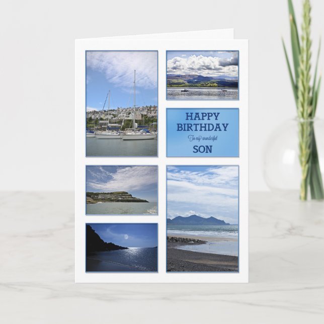 Carte d'anniversaire de paysages marins pour le (Devant)