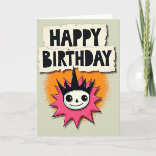 Carte d'anniversaire de personnage punk