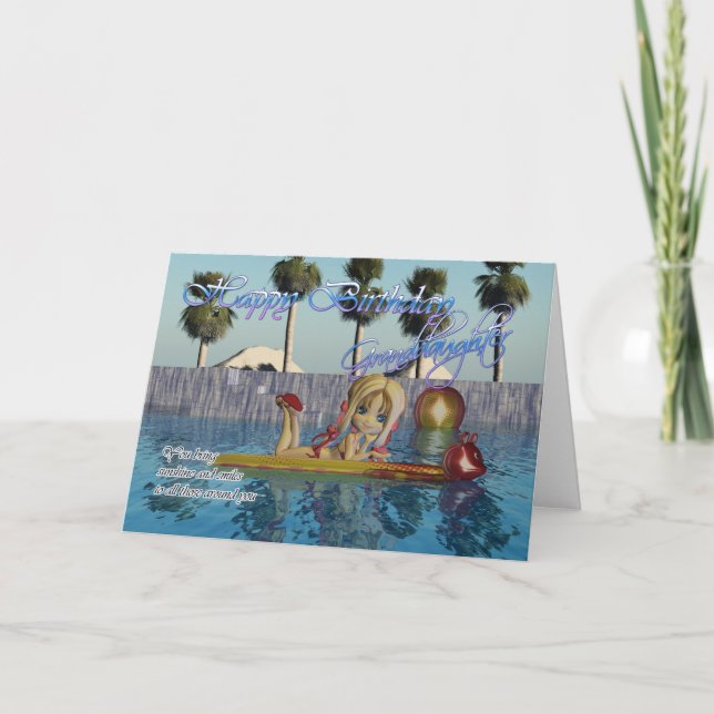Carte d'anniversaire de petite-fille, poo de tarte (Devant)