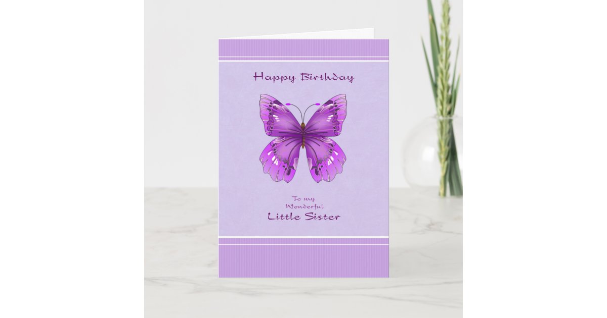 Carte D Anniversaire De Petite Soeur Papillon Zazzle Fr