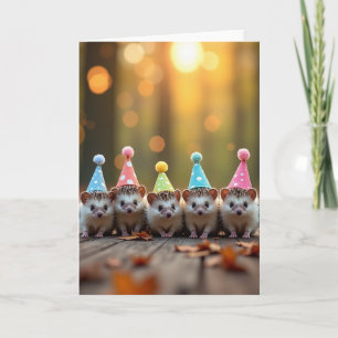 Carte d'anniversaire de petites créatures mignonne