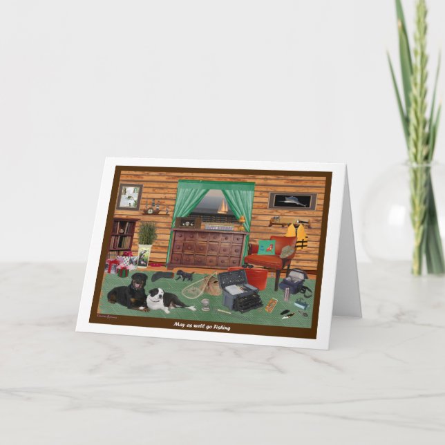 Carte d'anniversaire de pièce de pêche (Devant)