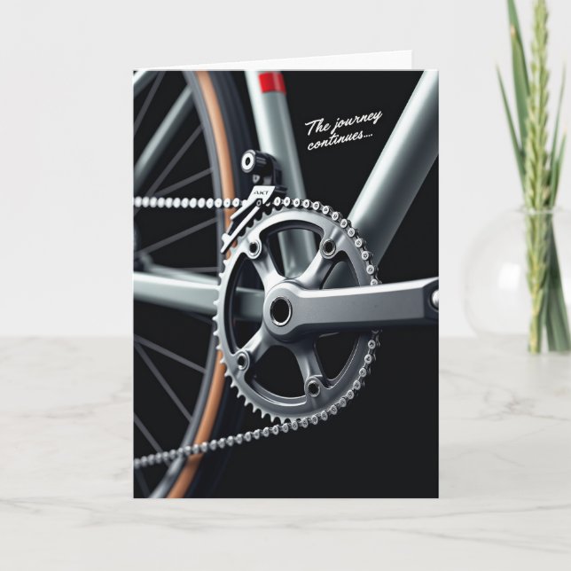 Carte d'anniversaire de pièce de vélo (Devant)