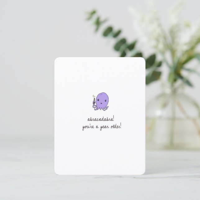 Carte d'anniversaire de pieuvre mignonne (Debout devant)