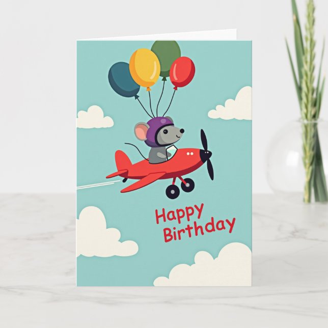 Carte d'anniversaire de pilote fantaisiste (Devant)