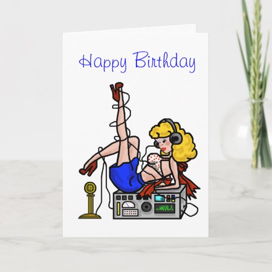 Carte D Anniversaire De Pin Up Blonde De Fille De Zazzle Fr