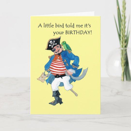 Carte D Anniversaire De Pirate Et De Perroquet Zazzle Fr