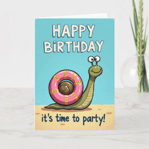 Carte d'anniversaire de plage enjouée