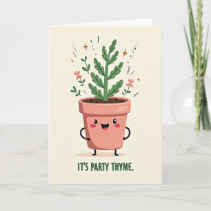 Carte d'anniversaire de plante joyeuse