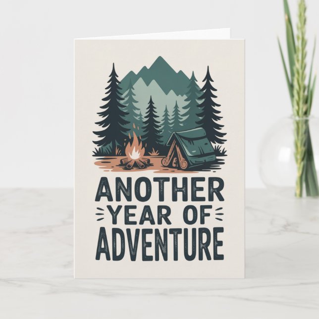 Carte d'anniversaire de plein air aventure pour ho (Devant)