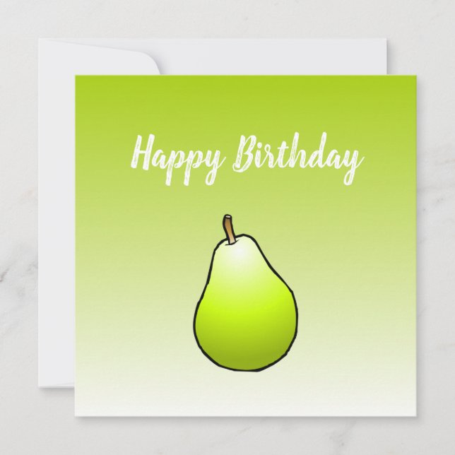 Carte d'anniversaire de poire (Devant)
