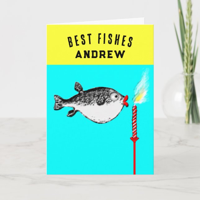 Carte d'anniversaire de poisson amusant (Devant)