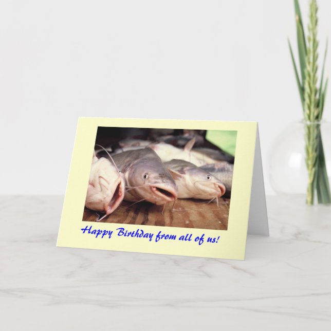 Carte d'anniversaire de poisson-chat (Devant)