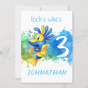 Carte d'anniversaire de poisson mignon