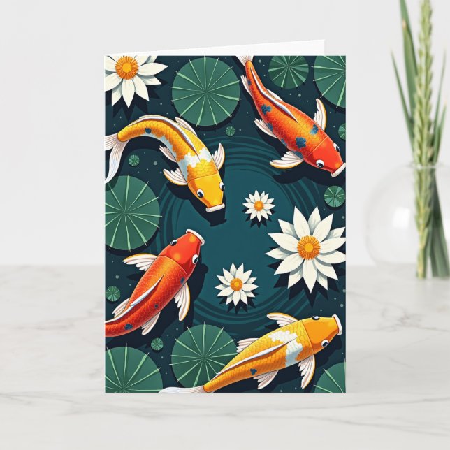Carte d'anniversaire de poisson tranquille (Devant)