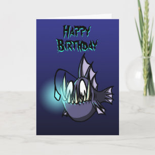 Carte d'anniversaire de poissons de pêcheur à  la