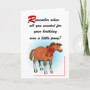 Carte d'anniversaire de poney