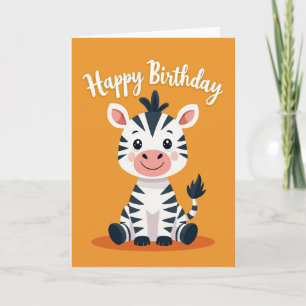 Carte d'anniversaire de poney rayé doux