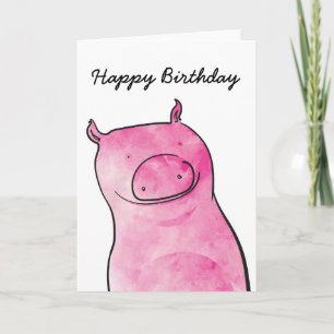 Carte d'anniversaire de porc
