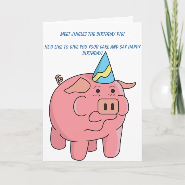 Carte d'anniversaire de porc amusante (Devant)