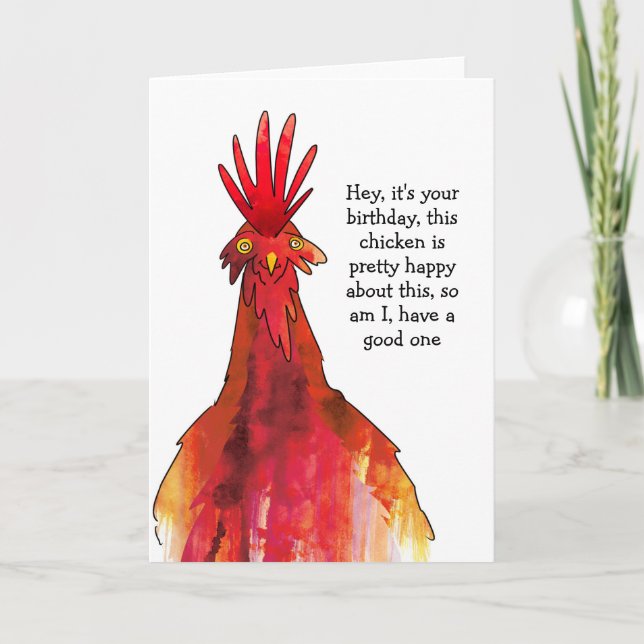 Carte d'anniversaire de poulet (Devant)