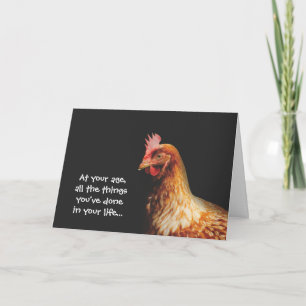 Carte d'anniversaire de poulet au coq