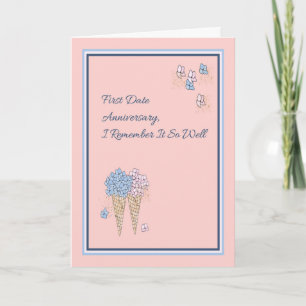 Carte d'anniversaire de premier rendez-vous Peach